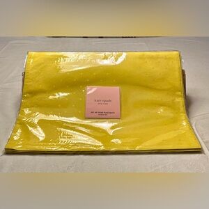 kate spade Bright Yellow Dot Cloth Placemat Set of Four